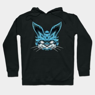 blue rabbit head Hoodie